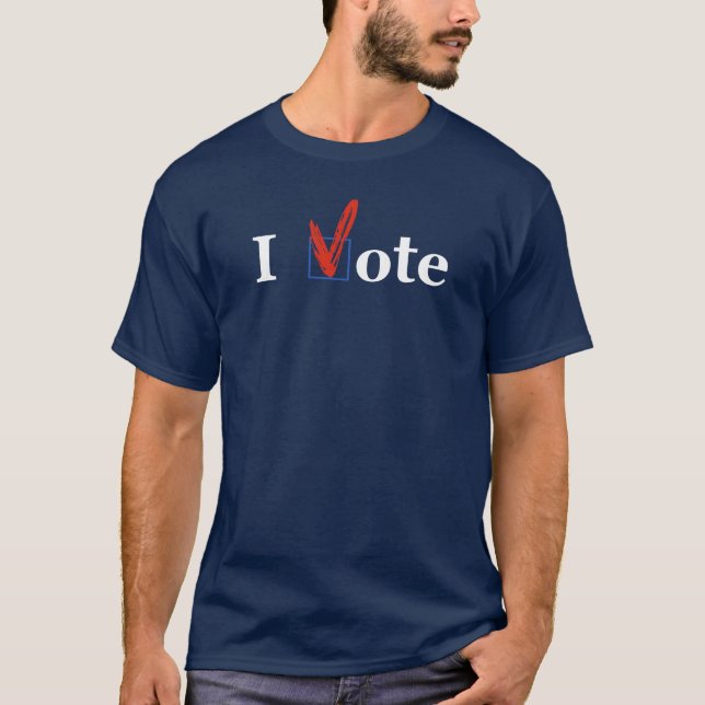 "I Vote" T-Shirt available in several dark (Front)