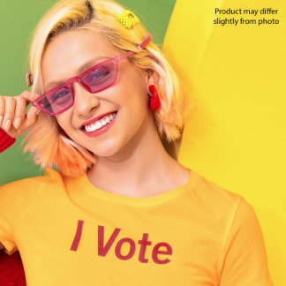 I Vote T-shirt - Red Text