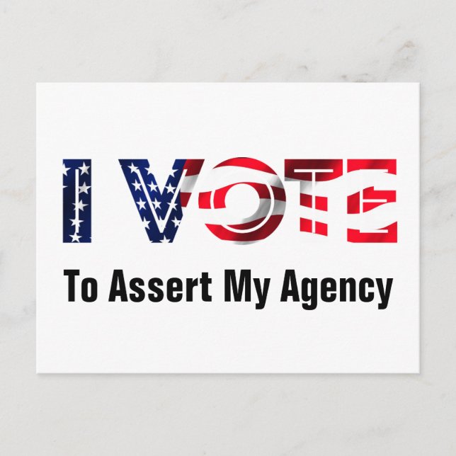 I Vote To Assert My Agency 2026 Postcard (Front)