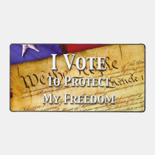 I Vote To Protect My Freedom Desk Mat