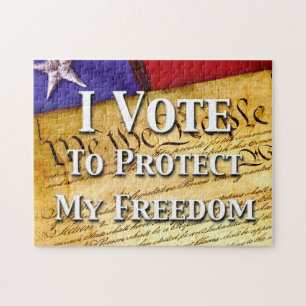 I Vote To Protect My Freedom Jigsaw Puzzle