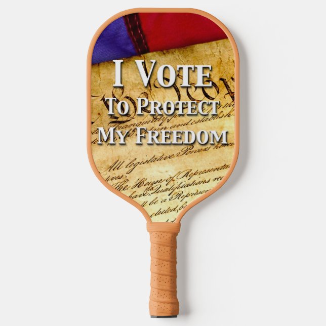 I Vote To Protect My Freedom Pickleball Paddle (Front)