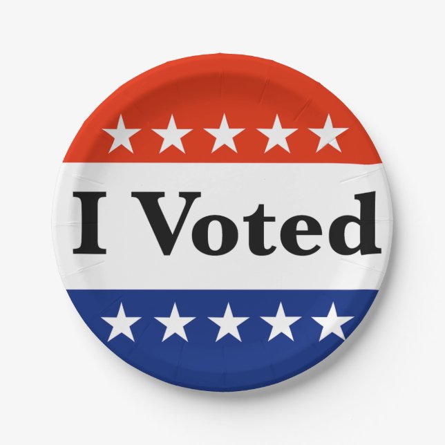 I Voted 2022 Elections Paper Plate (Front)
