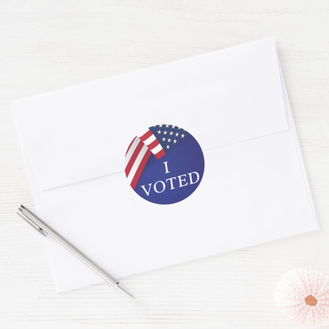 I Voted 2024 Elections Classic Round Sticker (Envelope)
