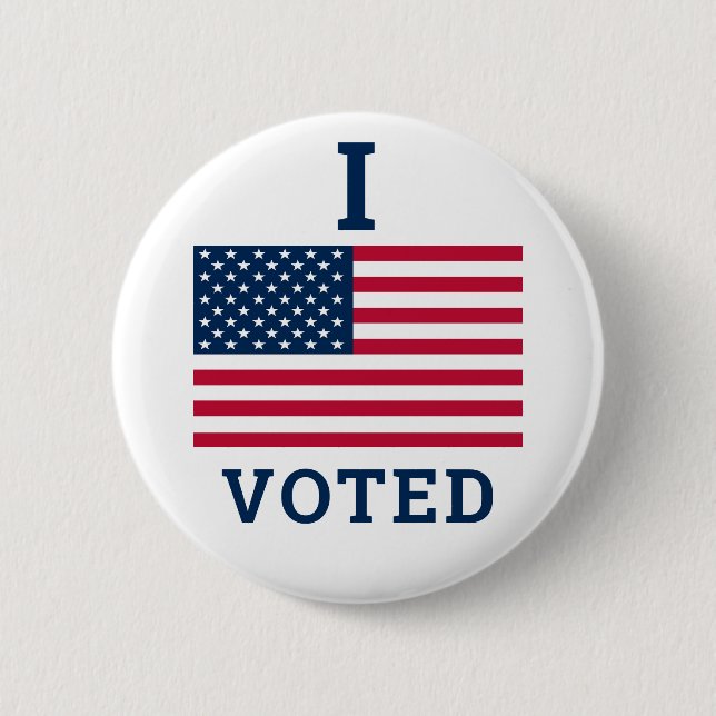 I Voted 2024 Elections With America Flag 6 Cm Round Badge (Front)