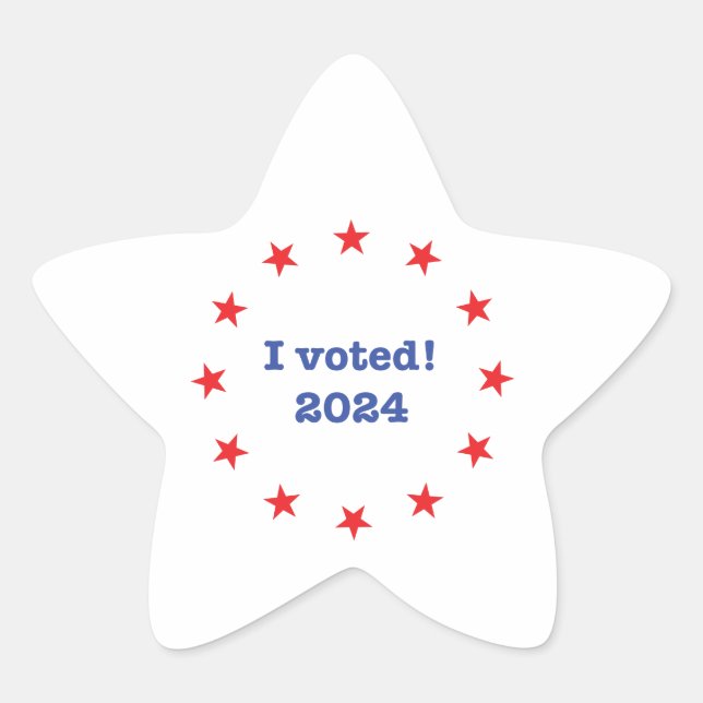 I voted! 2024 star sticker (Front)