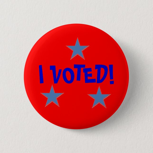 I VOTED! 6 CM ROUND BADGE (Front)