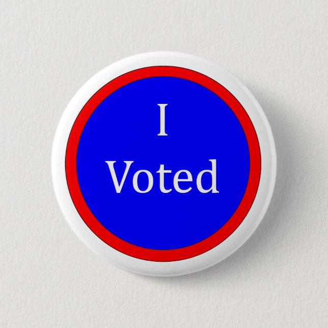 I Voted Blue 6 Cm Round Badge (Front)