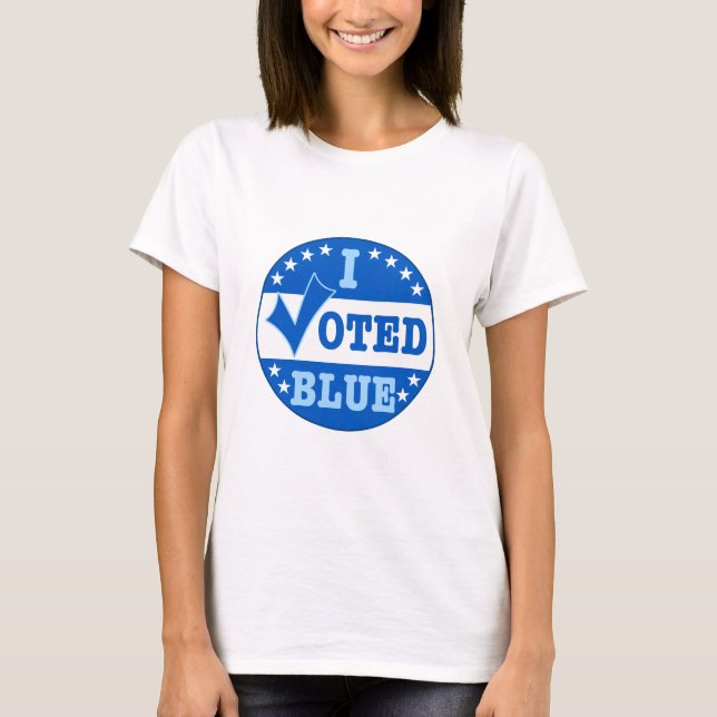 I Voted Blue Democratic Party T-Shirt (Front)
