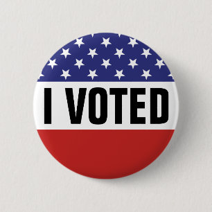 I Voted Button Red White Blue Stars Stripes 2020