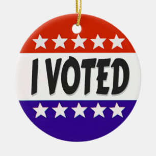 I Voted Ceramic Tree Decoration