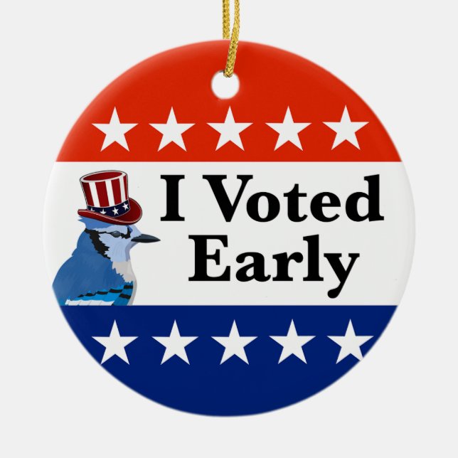 I Voted Early 2026 Elections Ceramic Tree Decoration (Front)
