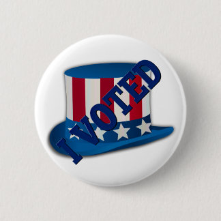I Voted Election American Hat Red White Blue 6 Cm Round Badge