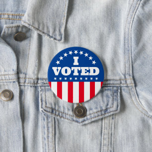 I Voted Flag Button Election