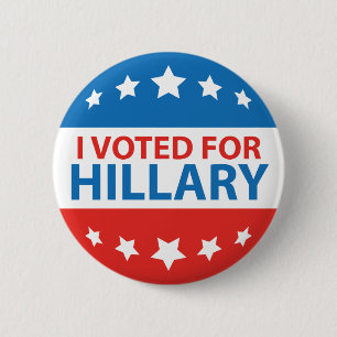 I Voted For Hillary 6 Cm Round Badge