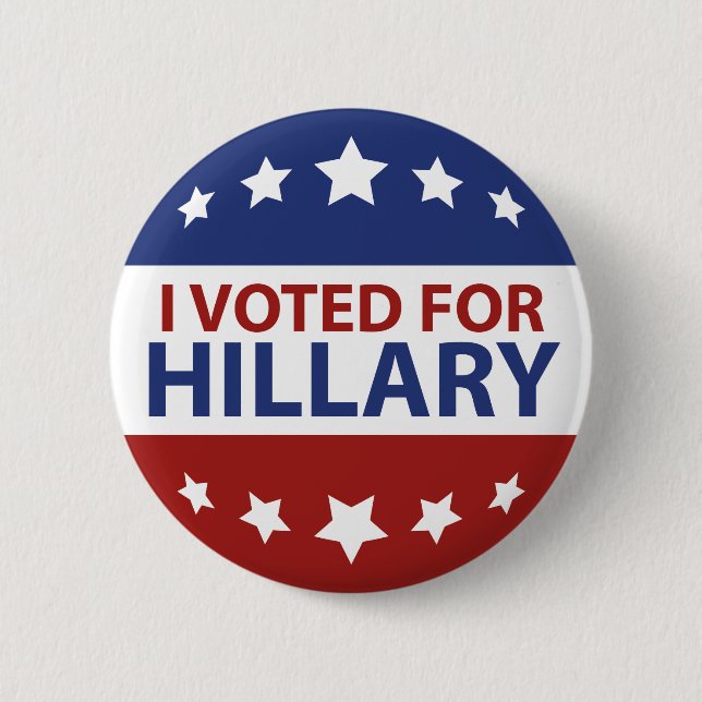 I Voted For Hillary 6 Cm Round Badge (Front)