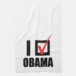 I VOTED OBAMA BW -.png Tea Towel