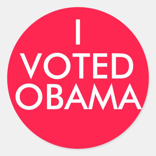I, VOTED, OBAMA CLASSIC ROUND STICKER (Front)