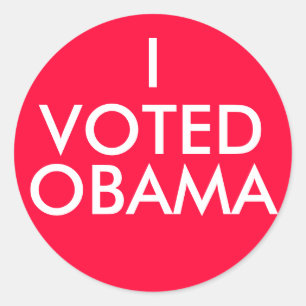 I, VOTED, OBAMA CLASSIC ROUND STICKER