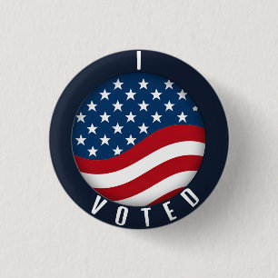 I VOTED Pin with American Flag