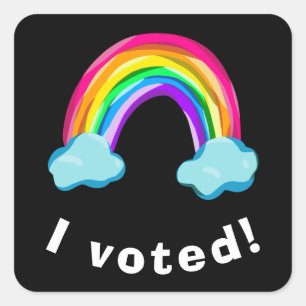 "I Voted!" Rainbow  Square Sticker