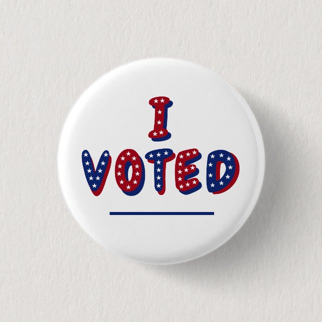 I Voted Red White and Blue 3 Cm Round Badge (Front)