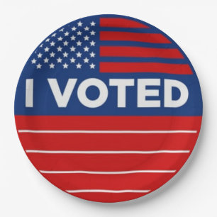 I VOTED Red White and Blue Vote Political Paper Plate