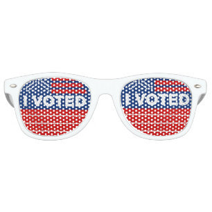 I VOTED Red White and Blue Vote Political Retro Sunglasses
