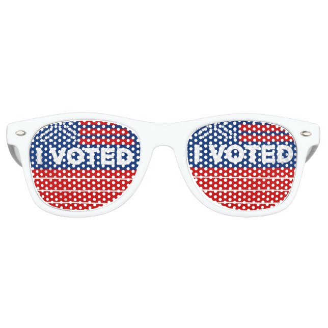I VOTED Red White and Blue Vote Political Retro Sunglasses (Front)