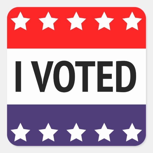 I Voted Square Sticker (Front)