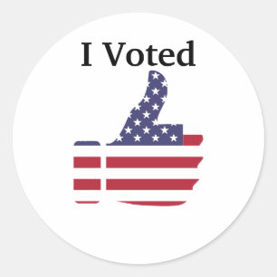 I Voted. Thumbs Up Classic Round Sticker