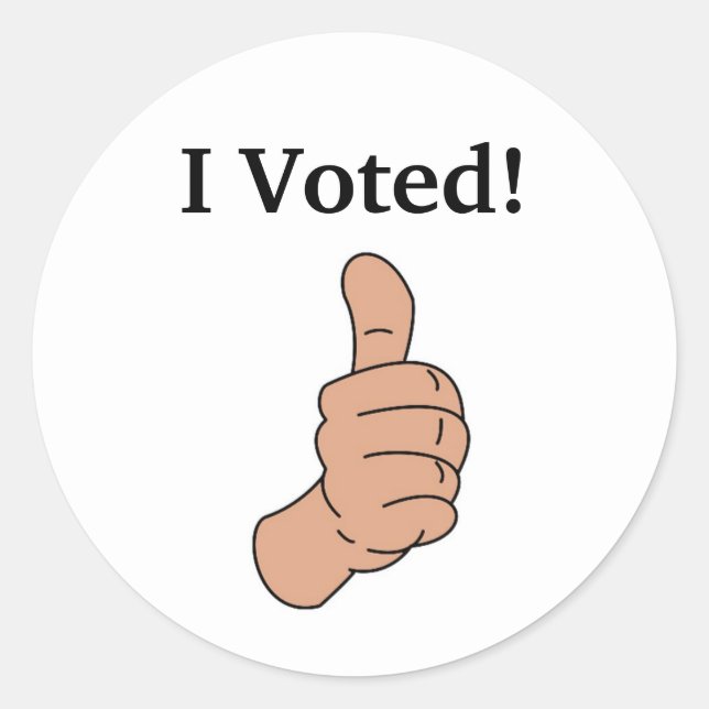 I Voted! Thumbs Up Classic Round Sticker (Front)