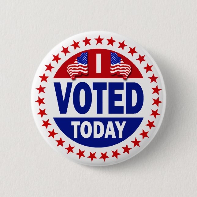 I Voted Today 6 Cm Round Badge (Front)