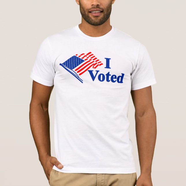 I Voted United States Flag Sticker T-Shirt (Front)