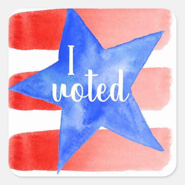 I Voted Watercolor Flag Sticker (Front)