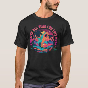 I Waited All Year For This Week Retro Love Sharks T-Shirt
