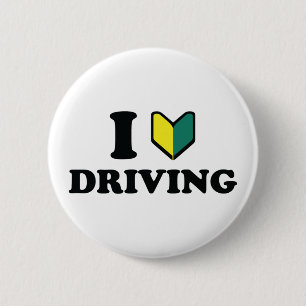 I Wakaba [Heart/Love] Driving 6 Cm Round Badge