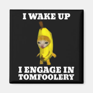 I Wake Up I Engage In Tomfoolery Cat Meme Magnet