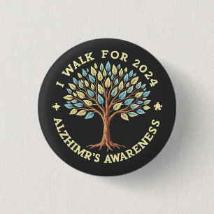 I Walk for 2024 Alzheimer’s Awareness Month 3 Cm Round Badge