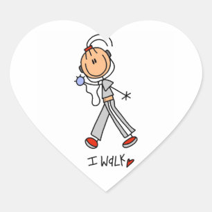 I Walk Heart Sticker