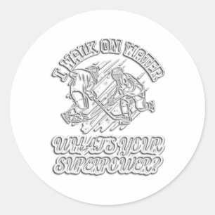 I Walk On Water Ice Hockey Funny Gifts For Hockey Classic Round Sticker
