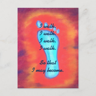 I walk postcard