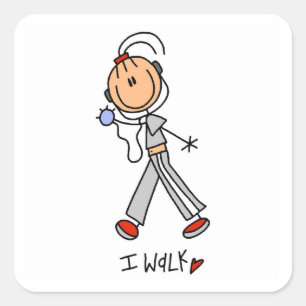 I Walk Square Sticker