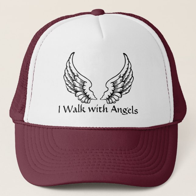 I Walk with Angels Trucker Style Cap (Front)
