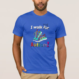 I Walk With Autism Colourful Walking Shoes T-Shirt