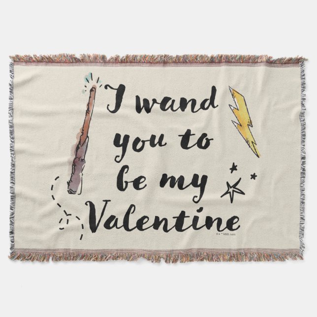 I Wand You To Be My Valentine Throw Blanket (Front)