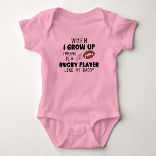 I Wanna Be a Rugby Player Like My Daddy Baby Bodysuit