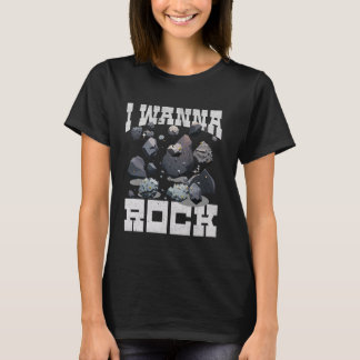 I Wanna Rock Puns T Funny Unique Dad Jokes Graphic T-Shirt
