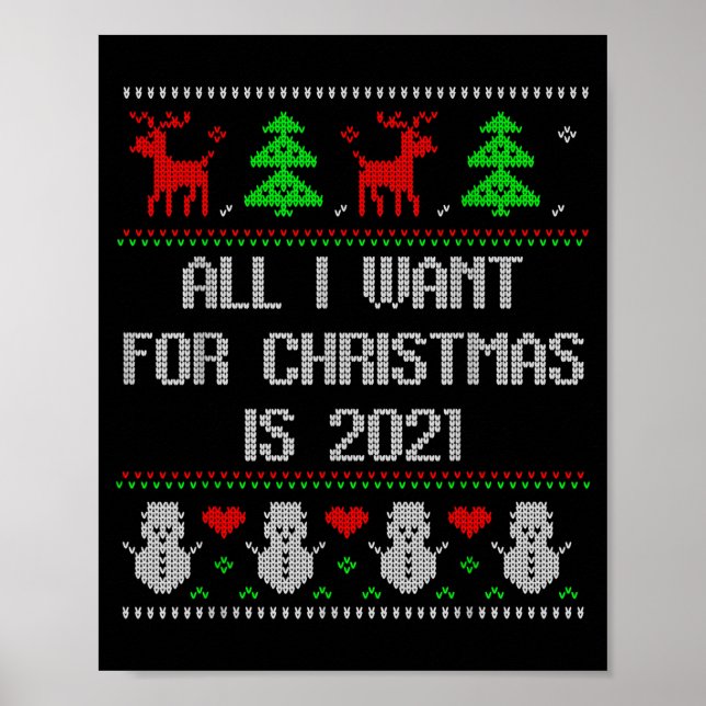 I Want 2020 All Done Ugly Christmas Sweater 2020 F Poster (Front)