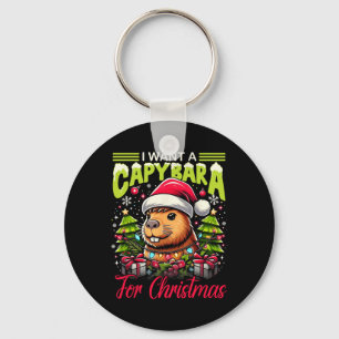 I Want A Capybara For Christmas Pajama Family Matc Key Ring